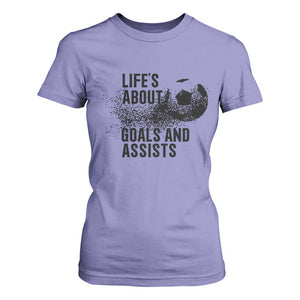 Funny Life Is About Goals And Assists T Shirt For Women Goalkeepers Gifts TS12 Violet Print Your Wear