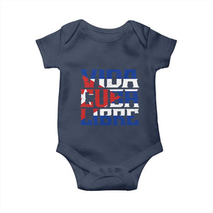Viva Cuba Libre Baby Onesie Cuban Freedom Supporter TS12 Navy Print Your Wear