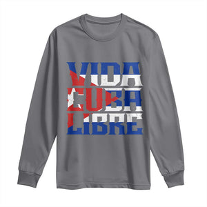 Viva Cuba Libre Long Sleeve Shirt Cuban Freedom Supporter TS12 Charcoal Print Your Wear