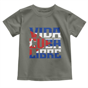 Viva Cuba Libre Toddler T Shirt Cuban Freedom Supporter TS12 Military Green Print Your Wear