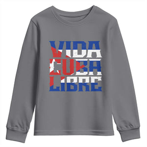 Viva Cuba Libre Youth Sweatshirt Cuban Freedom Supporter TS12 Charcoal Print Your Wear