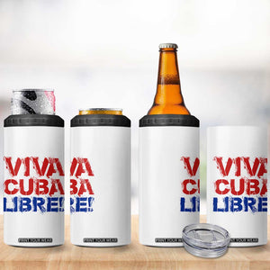 Viva Cuba Libre 4 in 1 Can Cooler Tumbler SOS Cuba Stand With Freedom Movement TS12 Print Your Wear