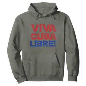 Viva Cuba Libre Hoodie SOS Cuba Stand With Freedom Movement TS12 Military Green Print Your Wear