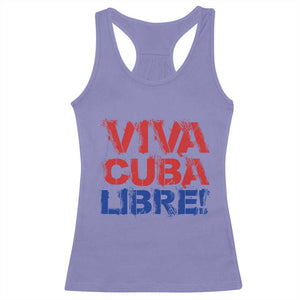 Viva Cuba Libre Racerback Tank Top SOS Cuba Stand With Freedom Movement TS12 Violet Print Your Wear