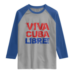 Viva Cuba Libre Raglan Shirt SOS Cuba Stand With Freedom Movement TS12 Sport Gray Royal Print Your Wear