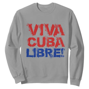 Viva Cuba Libre Sweatshirt SOS Cuba Stand With Freedom Movement TS12 Sport Gray Print Your Wear