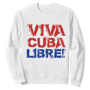 Viva Cuba Libre Sweatshirt SOS Cuba Stand With Freedom Movement TS12 White Print Your Wear
