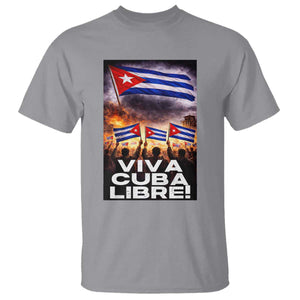 Viva Cuba Libre T Shirt Cuban Freedom Protest TS12 Sport Gray Print Your Wear