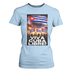 Viva Cuba Libre T Shirt For Women Cuban Freedom Protest TS12 Light Blue Print Your Wear