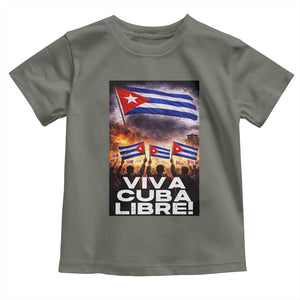Viva Cuba Libre Toddler T Shirt Cuban Freedom Protest TS12 Military Green Print Your Wear