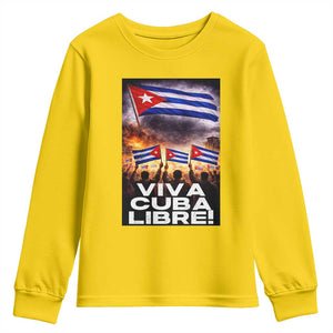 Viva Cuba Libre Youth Sweatshirt Cuban Freedom Protest TS12 Daisy Print Your Wear