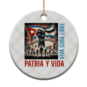 Cuban American Pride Ceramic Ornament Viva Cuba Libre Supporter TS12 1pc Christmas Plaid Print Your Wear