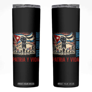 Cuban American Pride Skinny Tumbler Viva Cuba Libre Supporter TS12 Black Print Your Wear