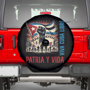 Cuban American Pride Spare Tire Cover Viva Cuba Libre Supporter TS12 Black Print Your Wear