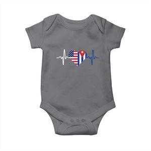 Heartbeat Cuba USA Baby Onesie Cuban American Pride TS12 Charcoal Print Your Wear