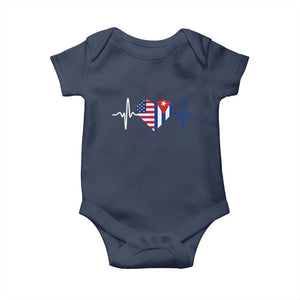 Heartbeat Cuba USA Baby Onesie Cuban American Pride TS12 Navy Print Your Wear