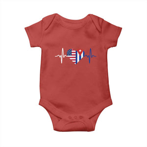 Heartbeat Cuba USA Baby Onesie Cuban American Pride TS12 Red Print Your Wear