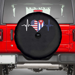 Heartbeat Cuba USA Spare Tire Cover Cuban American Pride TS12 Black Print Your Wear