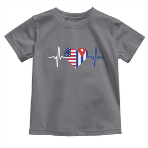 Heartbeat Cuba USA Toddler T Shirt Cuban American Pride TS12 Charcoal Print Your Wear