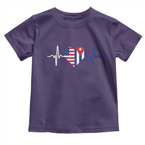 Heartbeat Cuba USA Toddler T Shirt Cuban American Pride TS12 Purple Print Your Wear