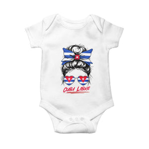 Cuba Libre Baby Onesie Messy Bun Cuban Woman Sunglasses TS12 White Print Your Wear