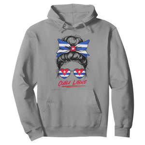Cuba Libre Hoodie Messy Bun Cuban Woman Sunglasses TS12 Sport Gray Print Your Wear