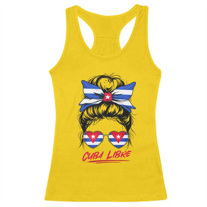 Cuba Libre Racerback Tank Top Messy Bun Cuban Woman Sunglasses TS12 Daisy Print Your Wear