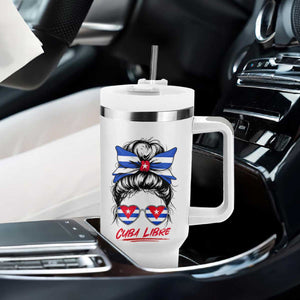 Cuba Libre Tumbler With Handle Messy Bun Cuban Woman Sunglasses TS12 Print Your Wear