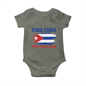 Cuban American Pride Baby Onesie Freedom For Cuba TS12 Military Green Print Your Wear