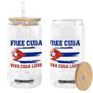 Cuban American Pride Glass Can Freedom For Cuba TS12 Print Your Wear