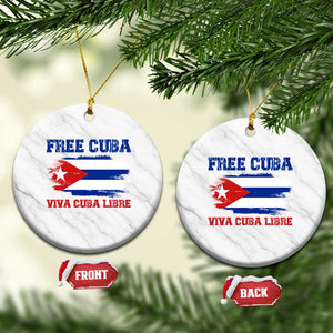 Cuban American Pride Ceramic Ornament Freedom For Cuba TS12 1pc White Marble Print Your Wear