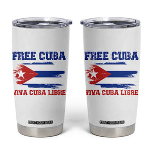Cuban American Pride Tumbler Cup Freedom For Cuba TS12 White Print Your Wear