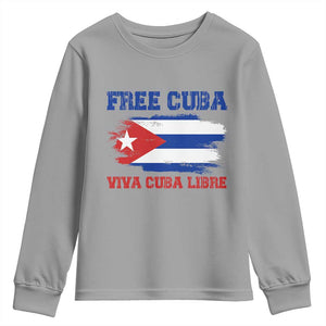 Cuban American Pride Youth Sweatshirt Freedom For Cuba TS12 Sport Gray Print Your Wear