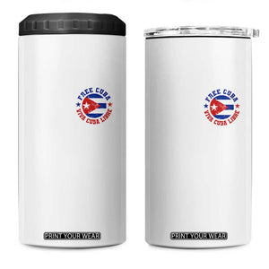 Free Cuba Viva Cuba Libre 4 in 1 Can Cooler Tumbler SOS Cuba Energy Crisis TS12 One Size: 16 oz White Print Your Wear