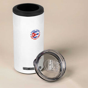 Free Cuba Viva Cuba Libre 4 in 1 Can Cooler Tumbler SOS Cuba Energy Crisis TS12 Print Your Wear