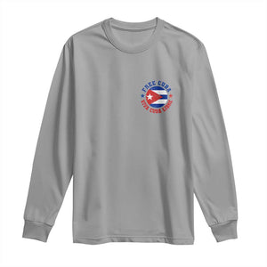 Free Cuba Viva Cuba Libre Long Sleeve Shirt SOS Cuba Energy Crisis TS12 Sport Gray Print Your Wear