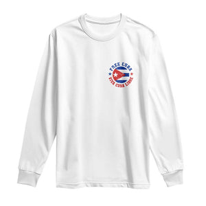 Free Cuba Viva Cuba Libre Long Sleeve Shirt SOS Cuba Energy Crisis TS12 White Print Your Wear