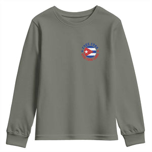 Free Cuba Viva Cuba Libre Youth Sweatshirt SOS Cuba Energy Crisis TS12 Military Green Print Your Wear