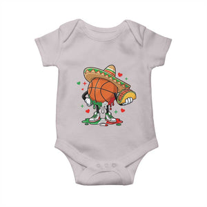 Funny Cinco De Mayo Basketball Baby Onesie Mexican Fiesta Party TS12 Ice Gray Print Your Wear