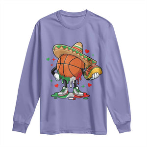 Funny Cinco De Mayo Basketball Long Sleeve Shirt Mexican Fiesta Party TS12 Violet Print Your Wear