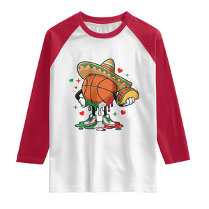 Funny Cinco De Mayo Basketball Raglan Shirt Mexican Fiesta Party TS12 White Red Print Your Wear