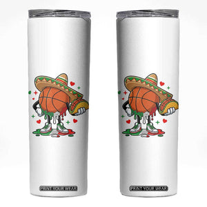 Funny Cinco De Mayo Basketball Skinny Tumbler Mexican Fiesta Party TS12 White Print Your Wear