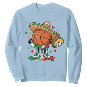 Funny Cinco De Mayo Basketball Sweatshirt Mexican Fiesta Party TS12 Light Blue Print Your Wear