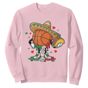 Funny Cinco De Mayo Basketball Sweatshirt Mexican Fiesta Party TS12 Light Pink Print Your Wear