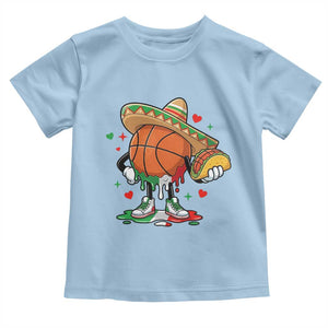 Funny Cinco De Mayo Basketball Toddler T Shirt Mexican Fiesta Party TS12 Light Blue Print Your Wear