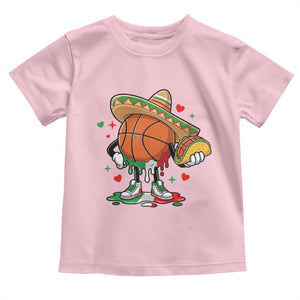 Funny Cinco De Mayo Basketball Toddler T Shirt Mexican Fiesta Party TS12 Light Pink Print Your Wear