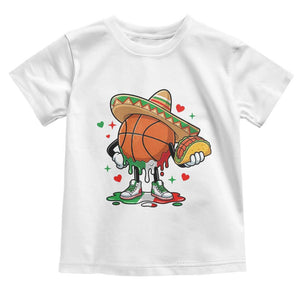 Funny Cinco De Mayo Basketball Toddler T Shirt Mexican Fiesta Party TS12 White Print Your Wear