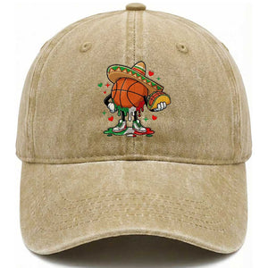Funny Cinco De Mayo Basketball Washed Cotton Baseball Cap Mexican Fiesta Party TS12 Print Your Wear
