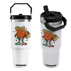 Funny Cinco De Mayo Basketball Flip Straw Tumbler Mexican Fiesta Party TS12 One Size: 30 oz White Print Your Wear