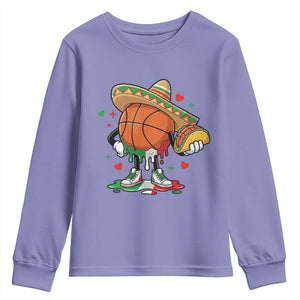 Funny Cinco De Mayo Basketball Youth Sweatshirt Mexican Fiesta Party TS12 Violet Print Your Wear